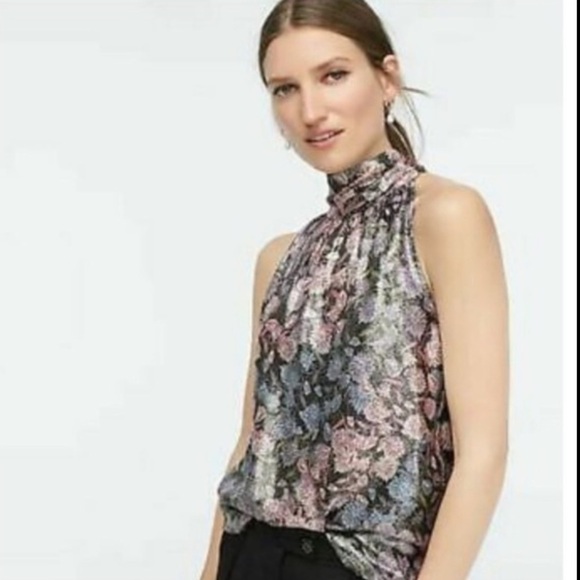 Collection J. Crew Shimmering Floral Printed Top - Picture 1 of 16